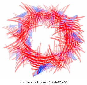 Memorial day circle wreath frame with triangular USA flags composition, isolated on white background. Eps10 vector illustration.