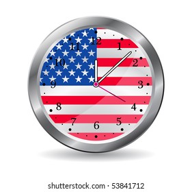 memorial day clock isolated on white background. eps10