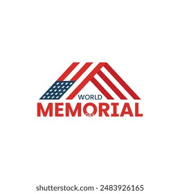 Diseño creativo del día de la memoria con la bandera americana