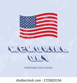 Memorial day design. American flag. Vector