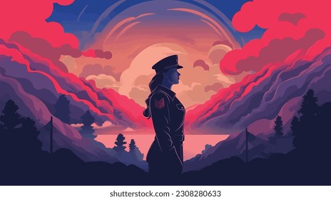 Memorial Day Design. Honoring All Who Served. Vector Illustration 87