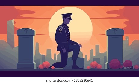 Memorial Day Design. Honoring All Who Served. Vector Illustration 82