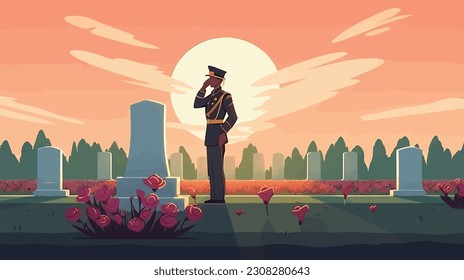 Memorial Day Design. Honoring All Who Served. Vector Illustration 84