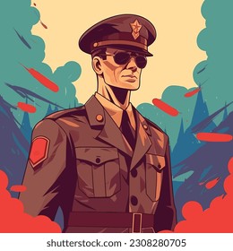 Memorial Day Design. Honoring All Who Served. Vector Illustration 52