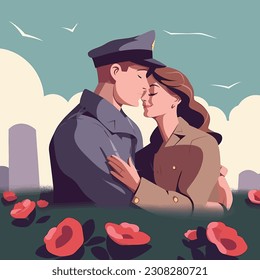 Memorial Day Design. Honoring All Who Served. Vector Illustration 48