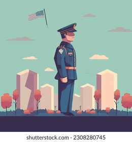 Memorial Day Design. Honoring All Who Served. Vector Illustration 36