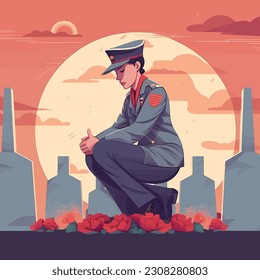 Memorial Day Design. Honoring All Who Served. Vector Illustration 16