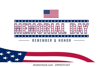 Memorial Day. Design on a white background for the day of all who served. Vector illustration.