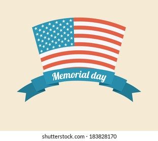 Memorial Day design over beige background, vector illustration