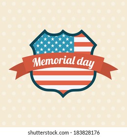 Memorial Day design over beige background, vector illustration