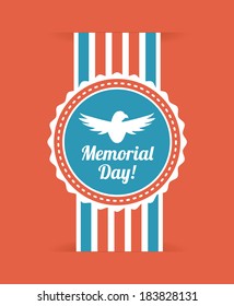 Memorial Day design over red background, vector illustration