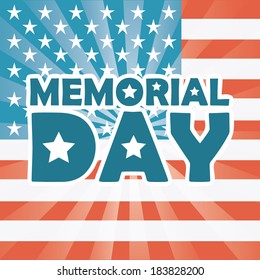 Memorial Day Design Over Us Flag Stock Vector (Royalty Free) 183828200 ...