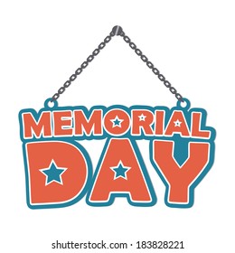 Memorial Day design over white background, vector illustration