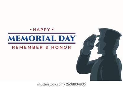 Memorial day design. Vector illustration of American waving flag - United State Memorial day - US national day