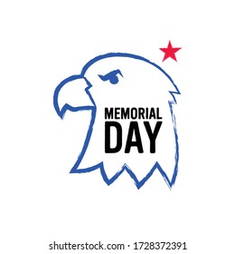 Memorial Day forma águila contorno vectorial
