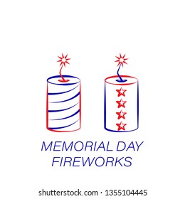 memorial day fireworks colored icon. Element of memorial day illustration icon. Signs and symbols can be used for web, logo, mobile app, UI, UX