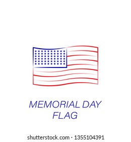 memorial day flag colored icon. Element of memorial day illustration icon. Signs and symbols can be used for web, logo, mobile app, UI, UX