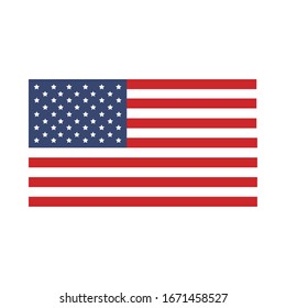 memorial day flag national symbol american celebration vector illustration flat style icon