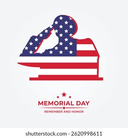 Memorial day. Flag and soldier on white background. National American holiday event.