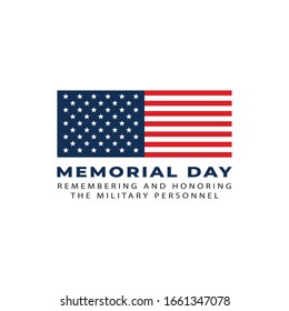 Memorial Day Flag symbol remembering the military