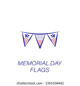 memorial day flags colored icon. Element of memorial day illustration icon. Signs and symbols can be used for web, logo, mobile app, UI, UX