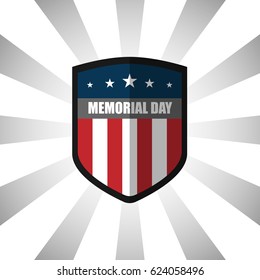 Memorial day. Flat designed vector illustration.