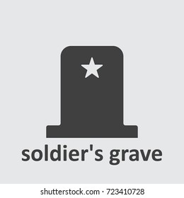 memorial day of grave icon on the grey background.