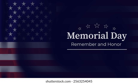 memorial day greeting card with american flag background