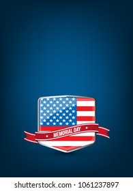 Memorial Day greeting card with masses of copy space for your text. Vector illustration.