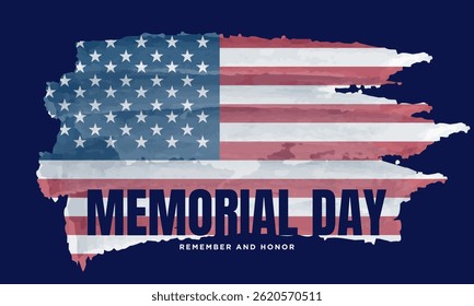 Memorial Day Greeting Card or Poster Design. Vector Illustration.
