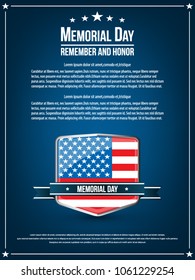 Memorial Day greeting card. Vector illustration.
