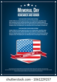 Memorial Day greeting card. Vector illustration.