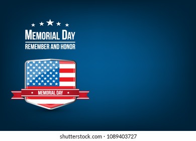 Memorial Day greeting card. Vector illustration.