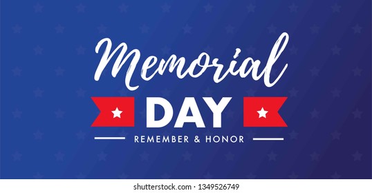 Memorial Day Greetings background or banner. Memorial Day poster design. Vector illustration.