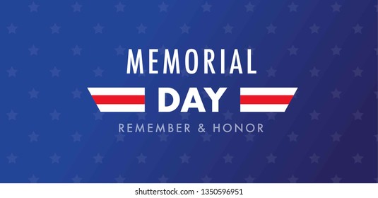 Memorial Day Greetings background or banner. Memorial Day poster design. Vector illustration.