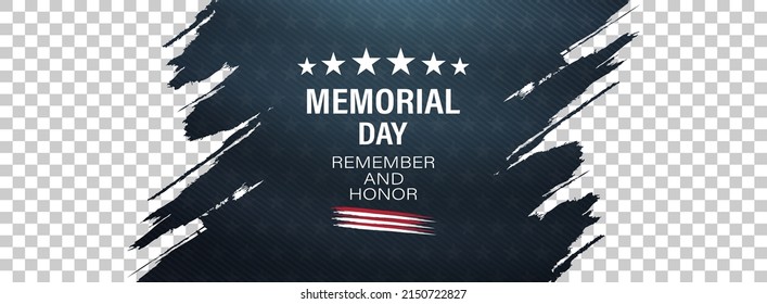 memorial day grunge background,united states flag, with remember and honor posters, modern design vector illustration