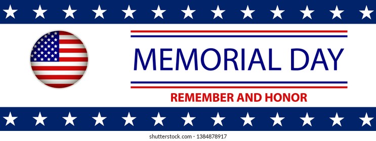 Memorial Day header or banner design decorated with stars.