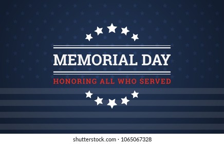 Memorial Day Holiday Vector Background