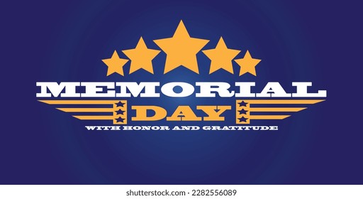 Memorial Day With Honor And Gratitude Vector 2D Illustration