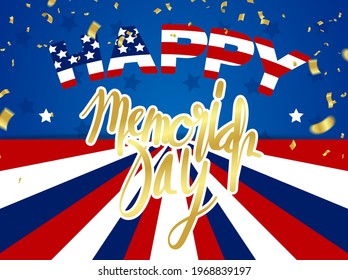Memorial Day honor with USA Vector illustration