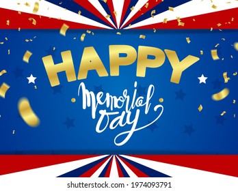 Memorial Day honor with USA Vector illustration