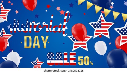 Memorial Day honor with USA Vector illustration