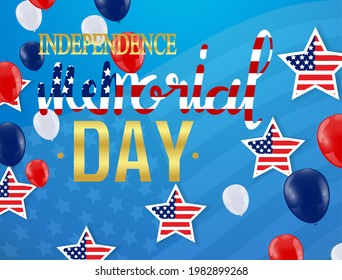 Memorial Day honor with USA Vector illustration