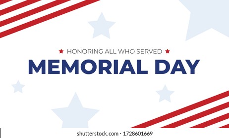 Memorial Day - Honoring All Who Served Patriotic Vector Illustration