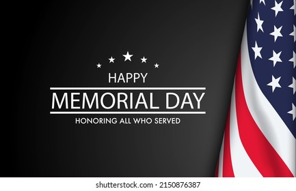 Memorial Day - honoring all who served with USA flag, Vector illustration.