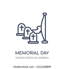 Memorial Day icon. Memorial Day linear symbol design from United states of america collection. Simple outline element vector illustration on white background.