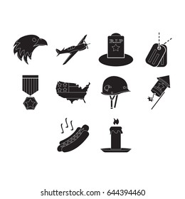 memorial day icon set
