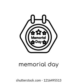 Memorial Day icon. Trendy modern flat linear vector Memorial Day icon on white background from thin line United States of America collection, editable outline stroke vector illustration