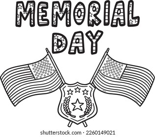 Memorial Day Isolated Coloring Page for Kids