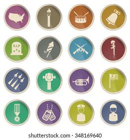 Memorial day label icons for web